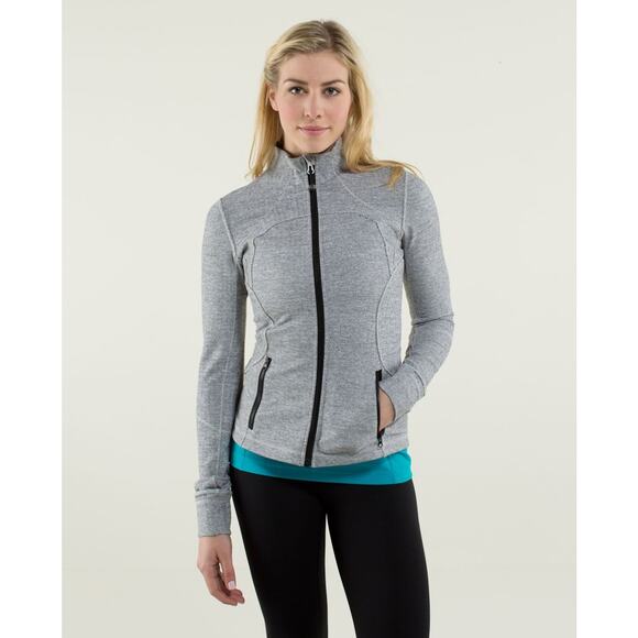 Lululemon Forme Jacket II *Textured Heathered Herringbone Heathered Black White - Picture 1 of 11